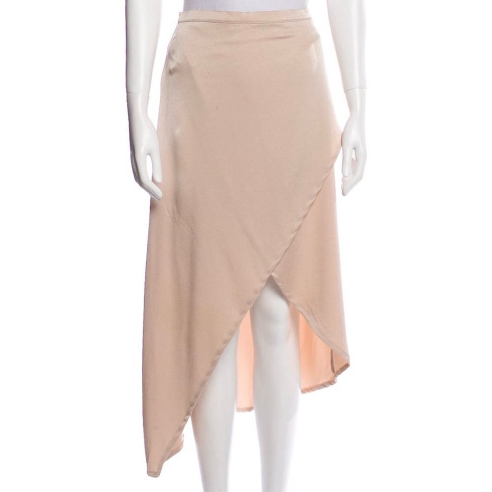 Sir The Label 100% Silk Asymmetrical Midi Skirt Zip Closure Size Small